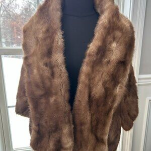 Vintage Mink Stole - Milk Chocolate Brown